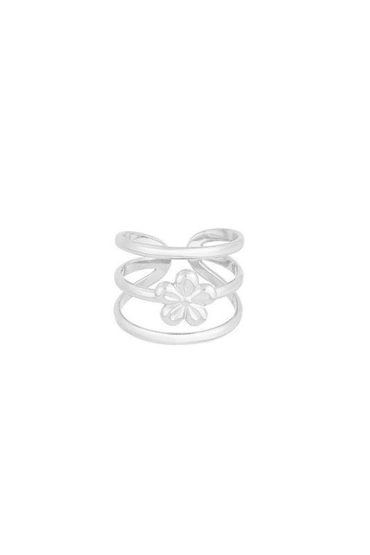 Flower stack ring – Zilver
