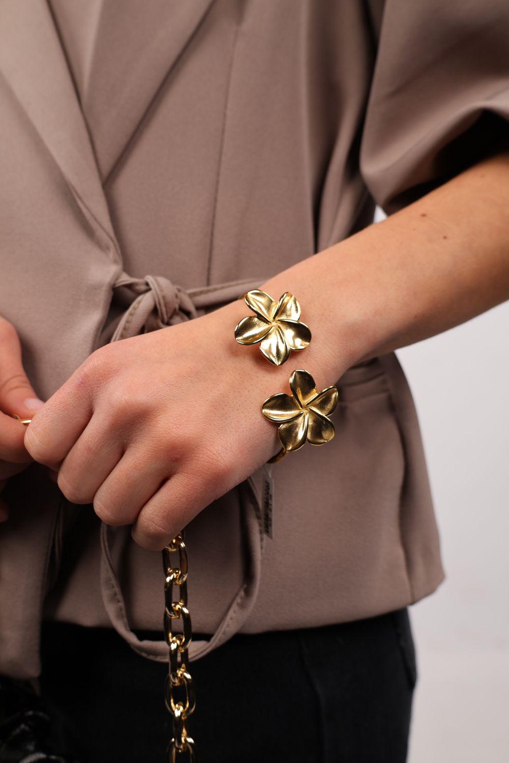 Open flower armband | Goud
