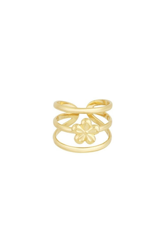 Flower stack ring – Goud