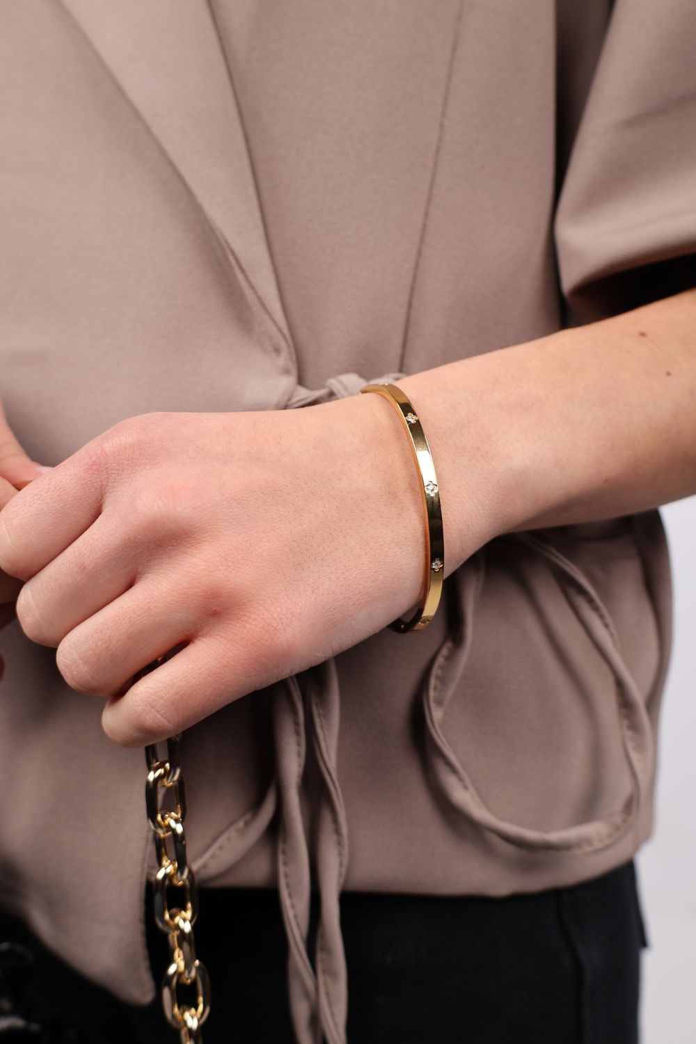 Classy armband met steentjes | Goud