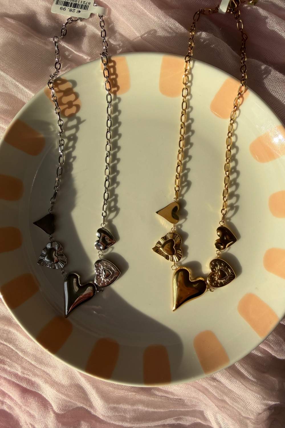 Multi heart ketting | Zilver