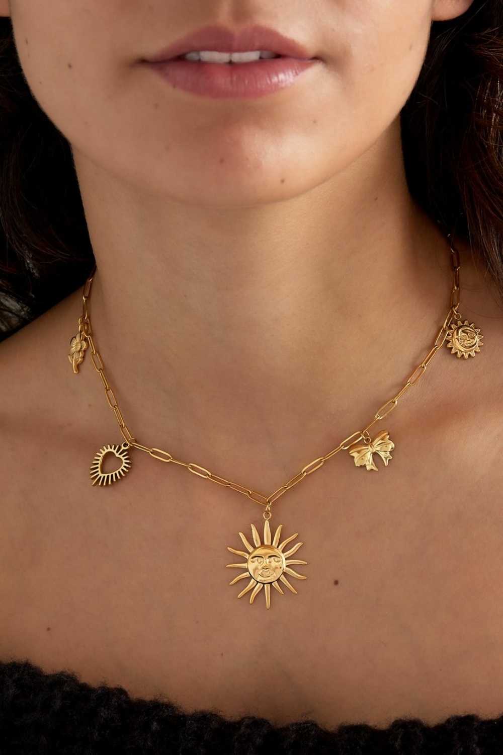 Sunny charm ketting | Goud