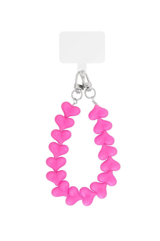 Big hearts telefoonkoord | Fuchsia