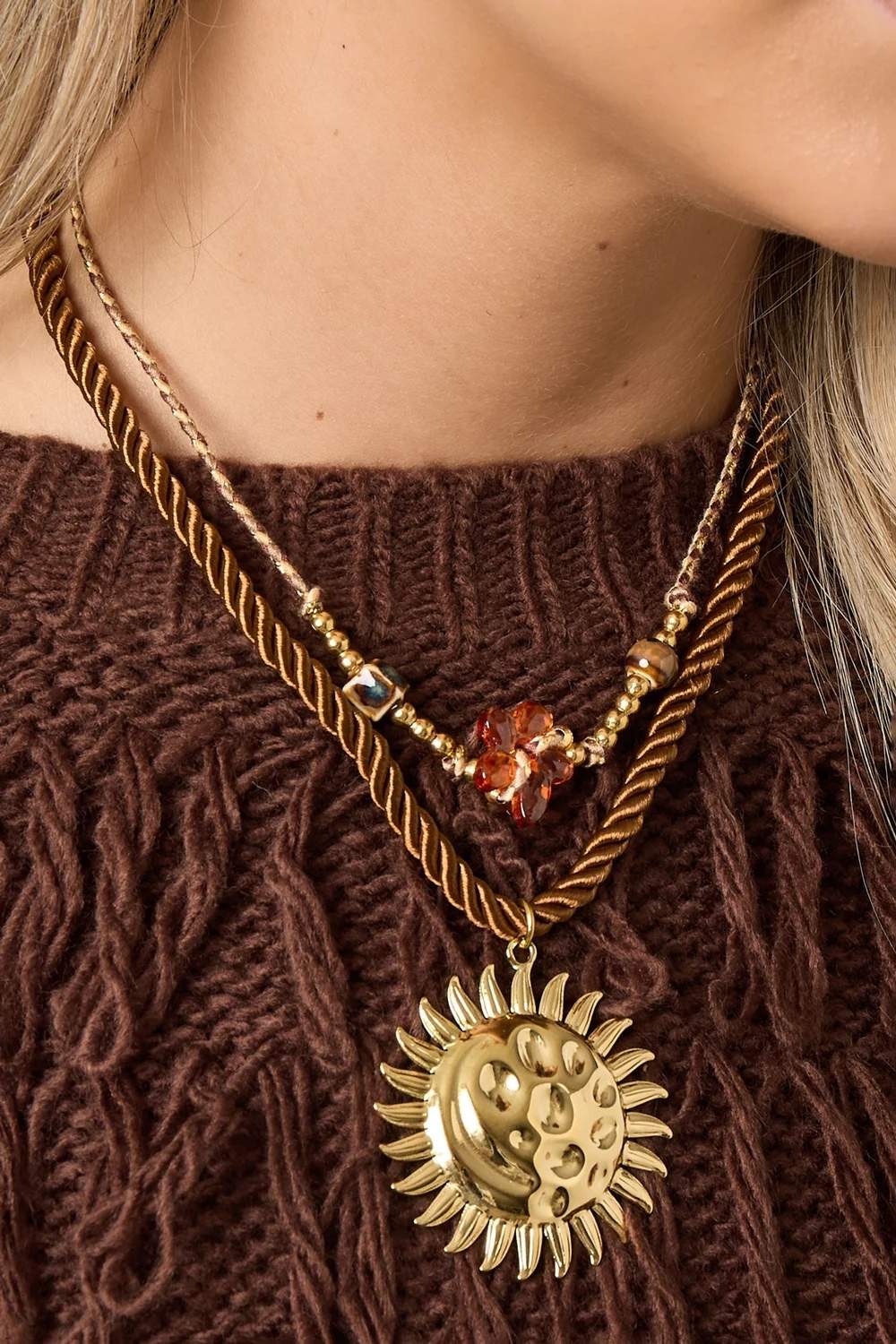 Sunny charm ketting | Goud