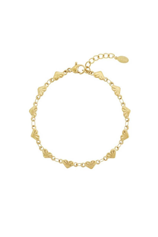 Armband met hartjes | Goud