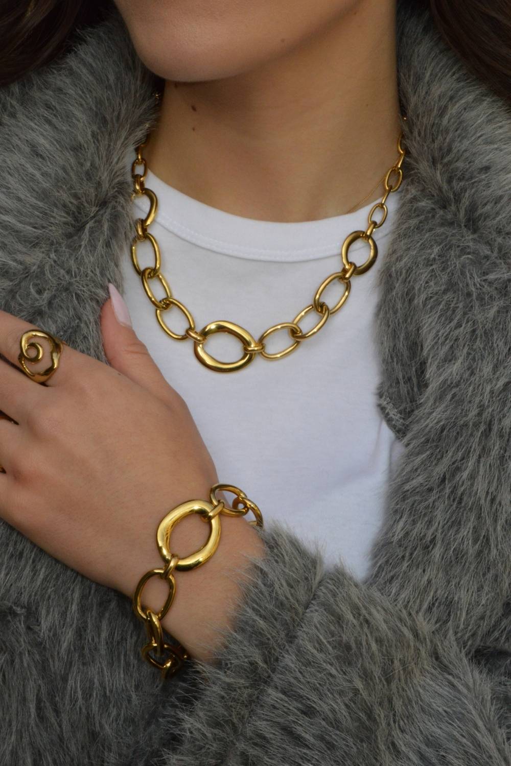 Statement Chain Armband | Goud