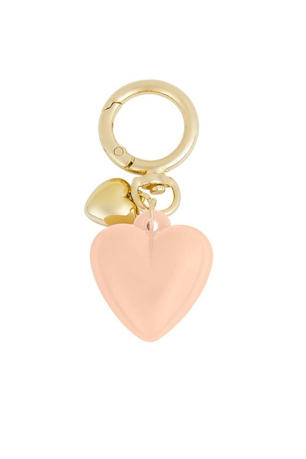 Big & small heart charm | Licht roze