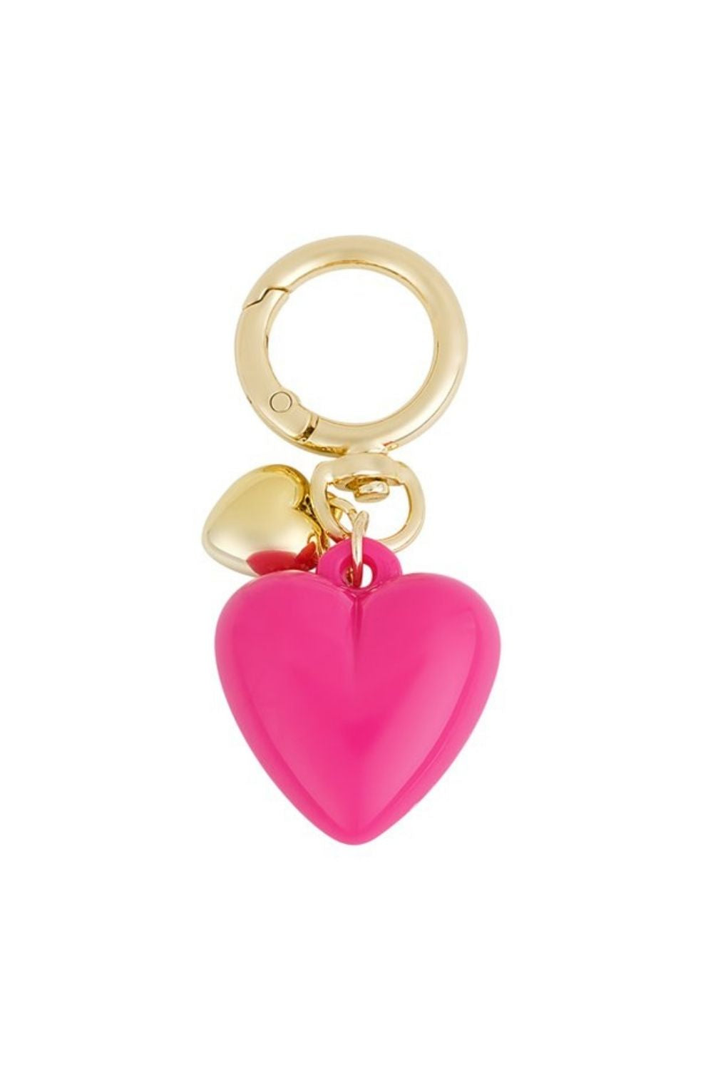 Big & small heart charm | Fuchsia