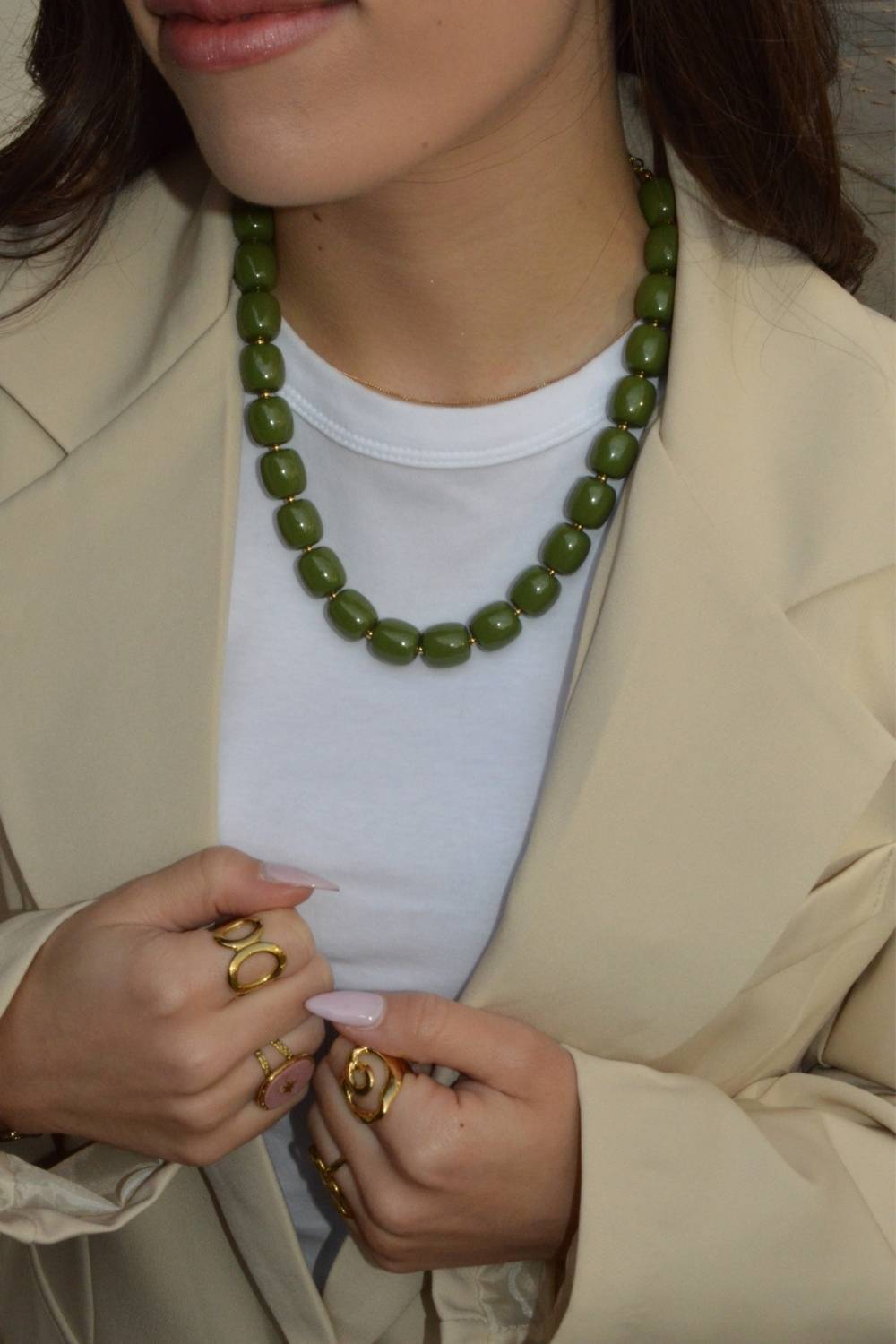 Olive Glow Ketting | Olijfgroen