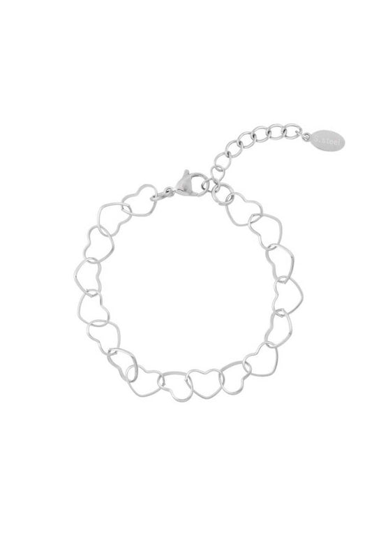 Armband met open hartjes | Zilver