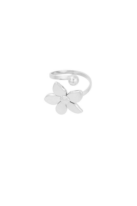 Ring met bloem | Zilver