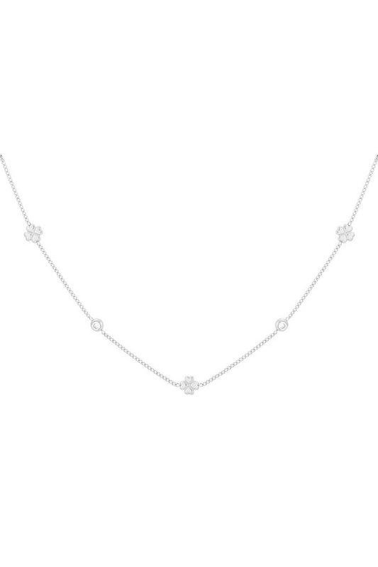 Ketting met klavertjes | Zilver