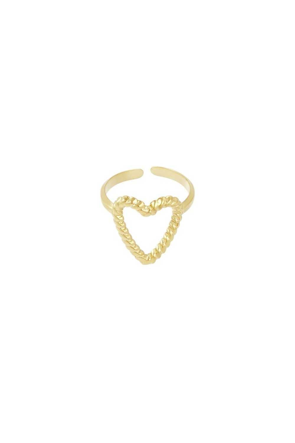 Ring met open hartje | Goud