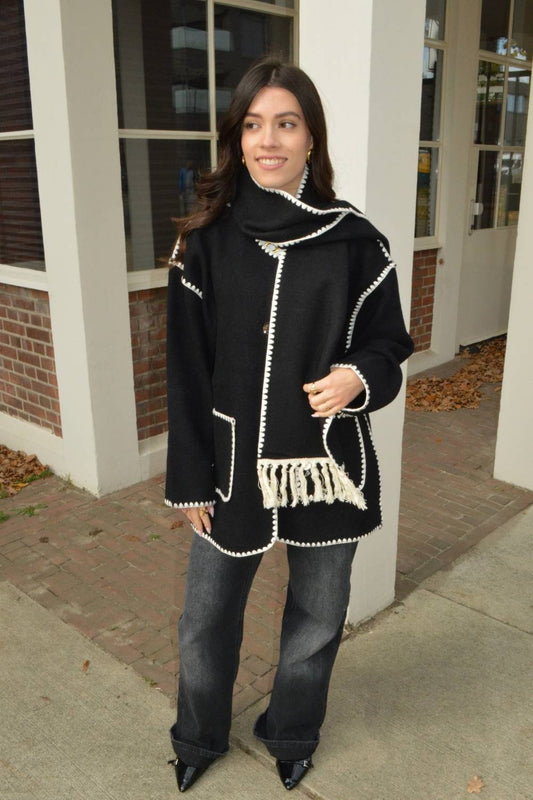 Cozy Contrast jas | Zwart