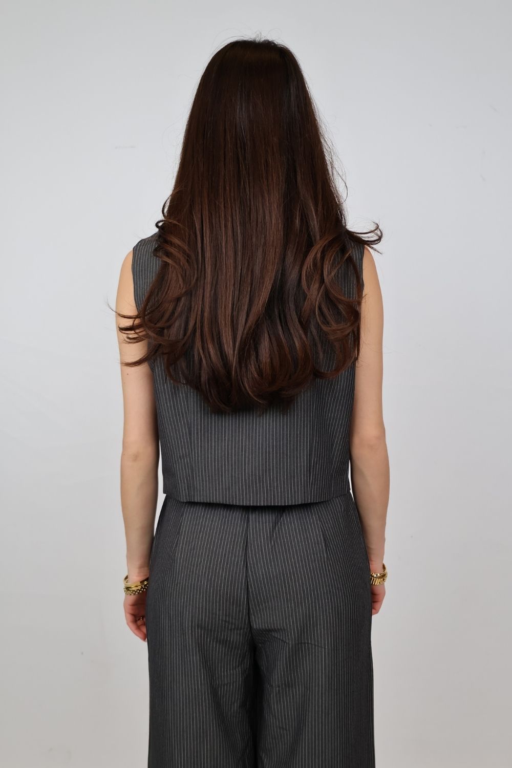Gestreepte gilet | Donkergrijs
