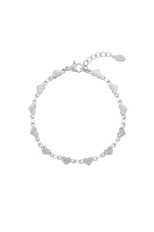 Armband met hartjes | Zilver