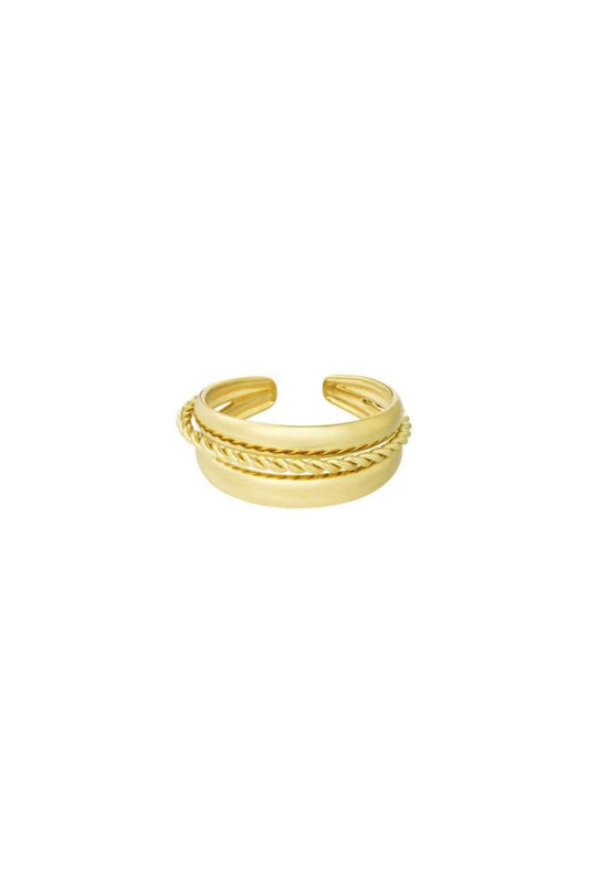Ring met gedraaid detail | Goud