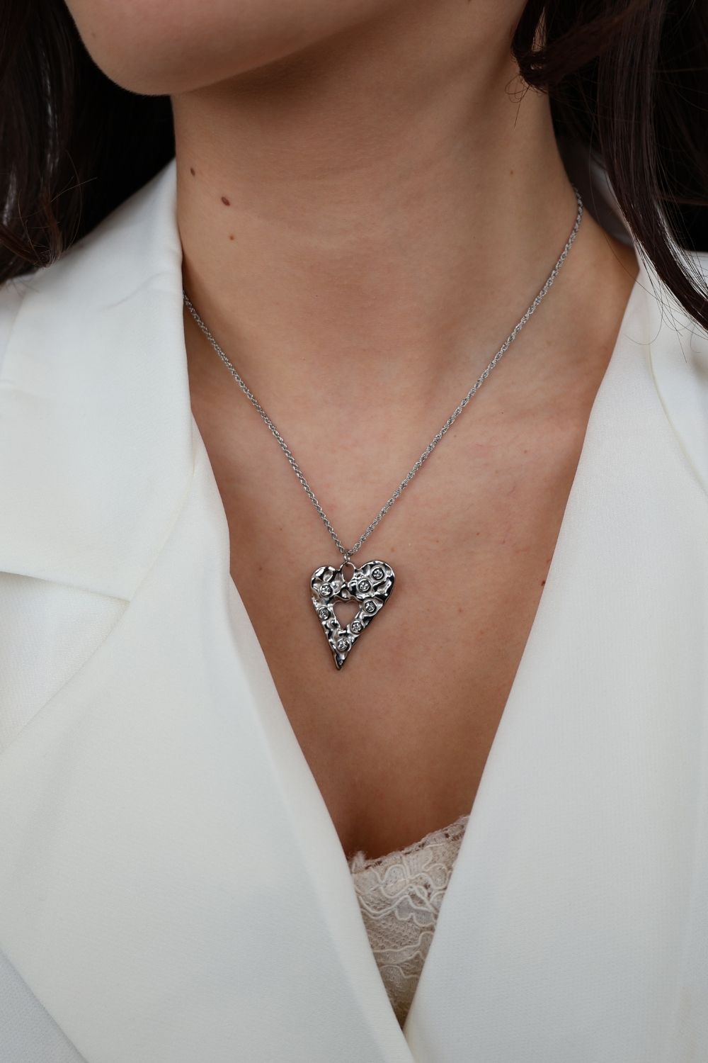 Shining heart ketting – Zilver