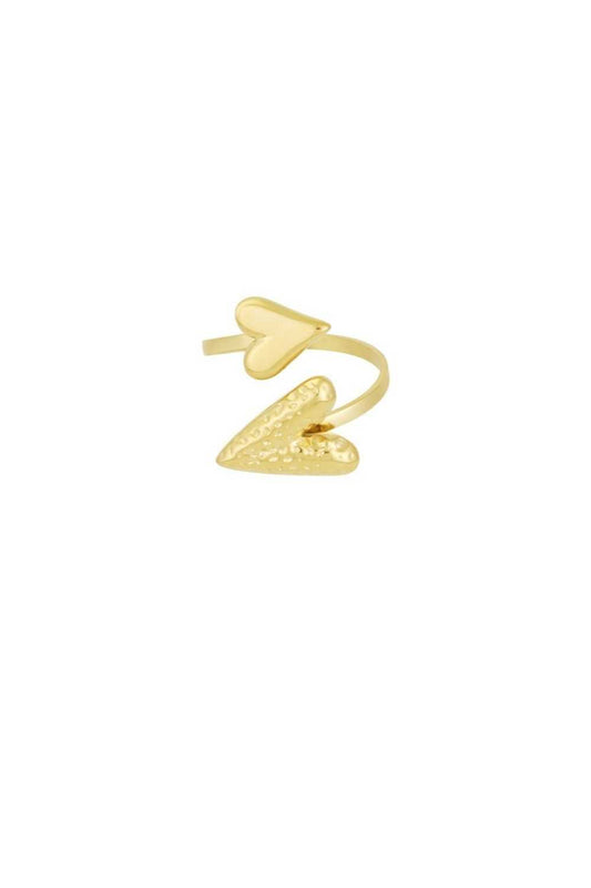 Double hearts ring | Goud