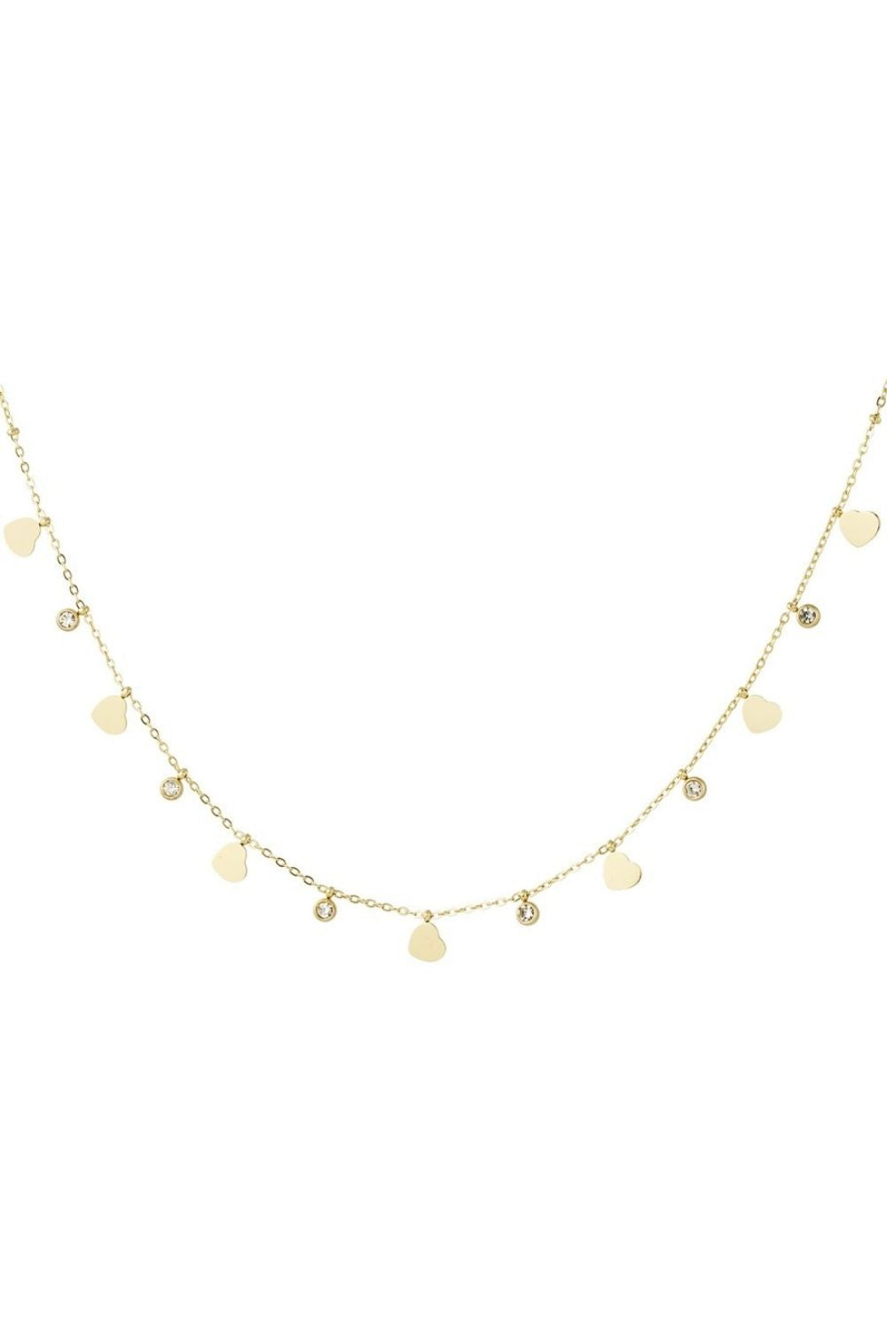 Little hearts & charm ketting β Goud
