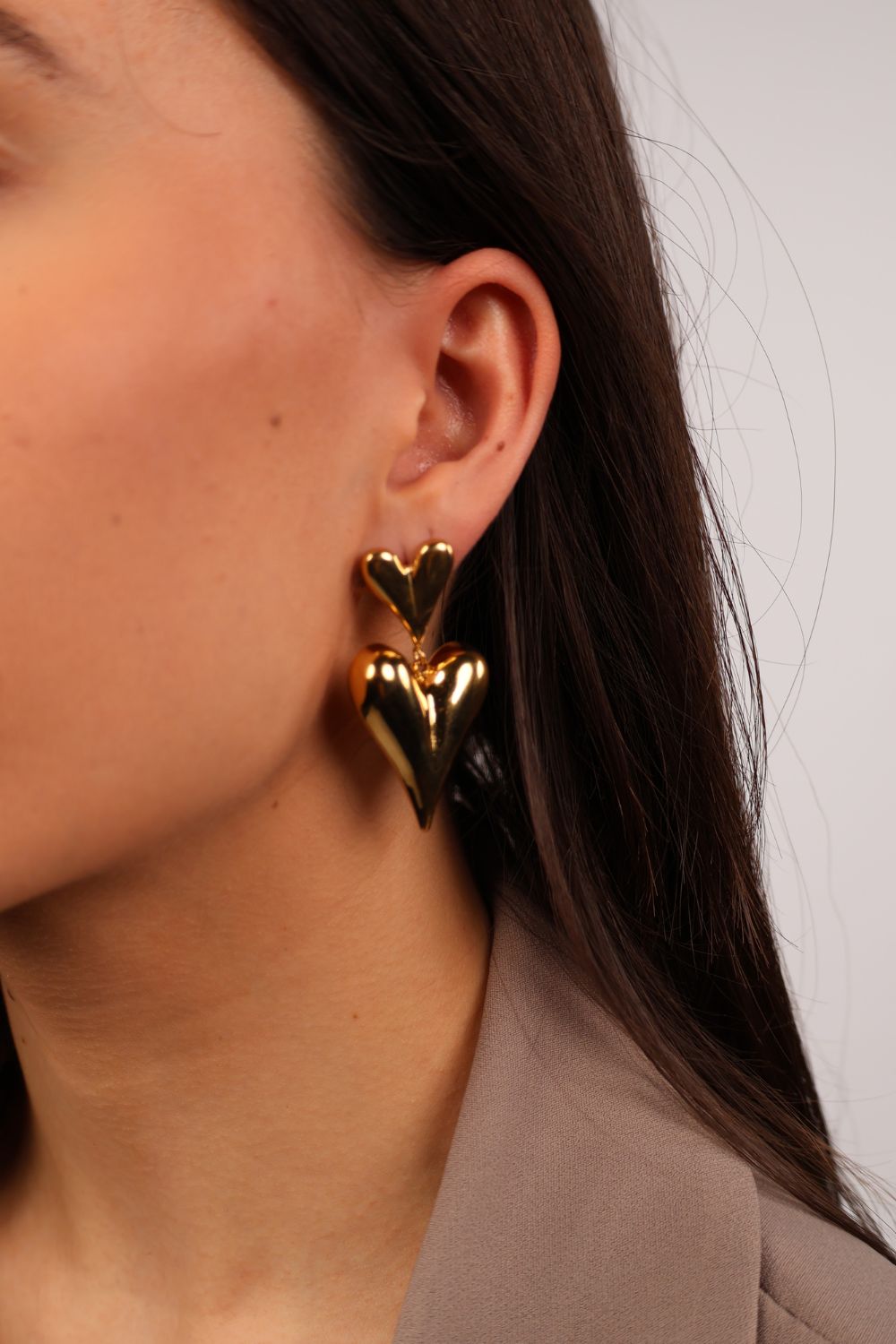 Statement heart oorbellen | Goud