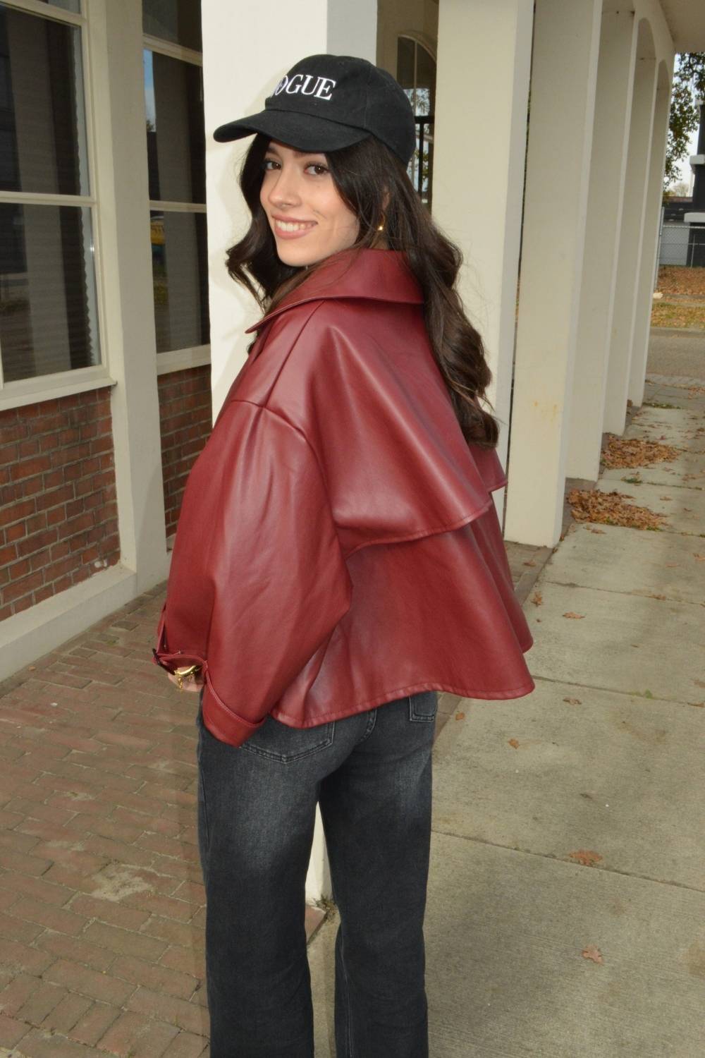 The Bold Faux Leather Jas | Bordeaux