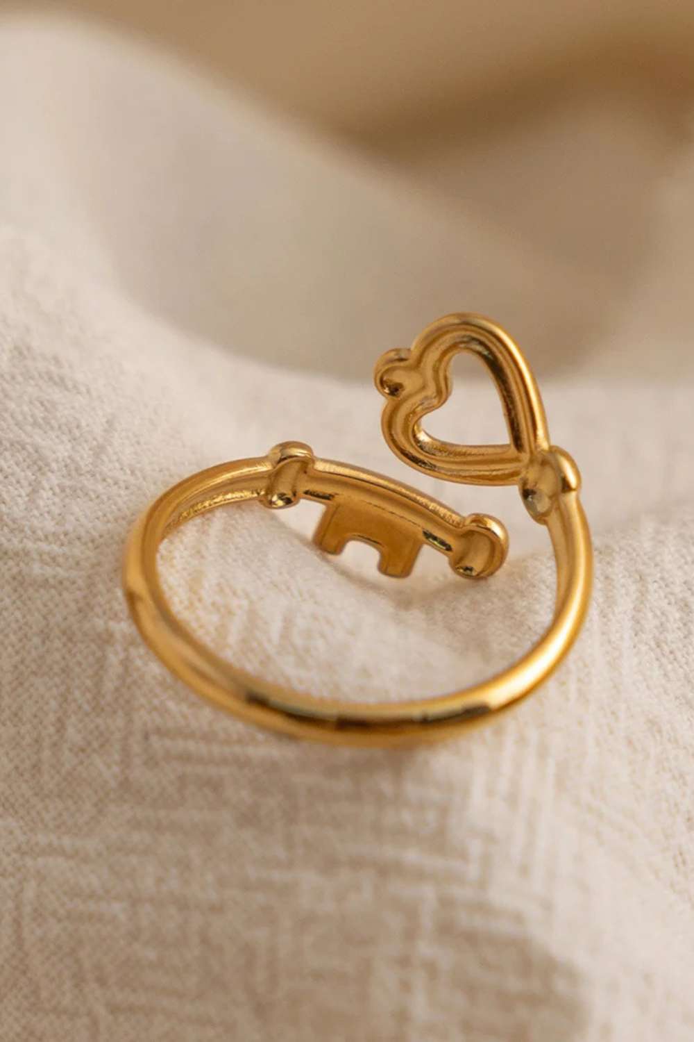 Heart & key ring | Goud