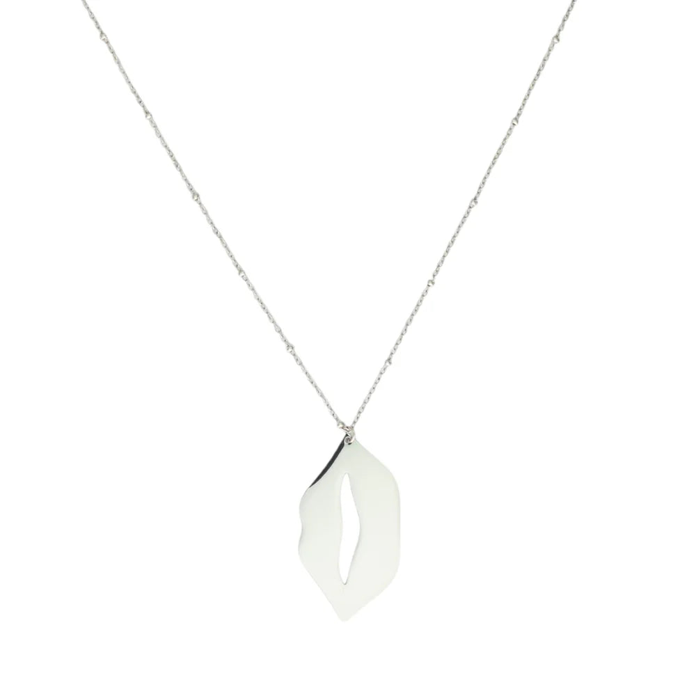 Ketting met lipbedel | Zilver