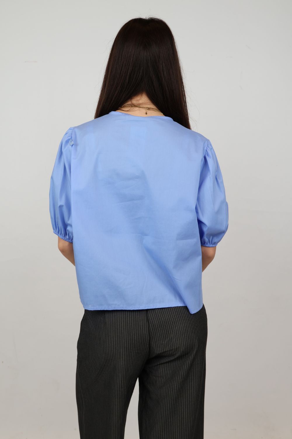 Strikblouse - Blauw