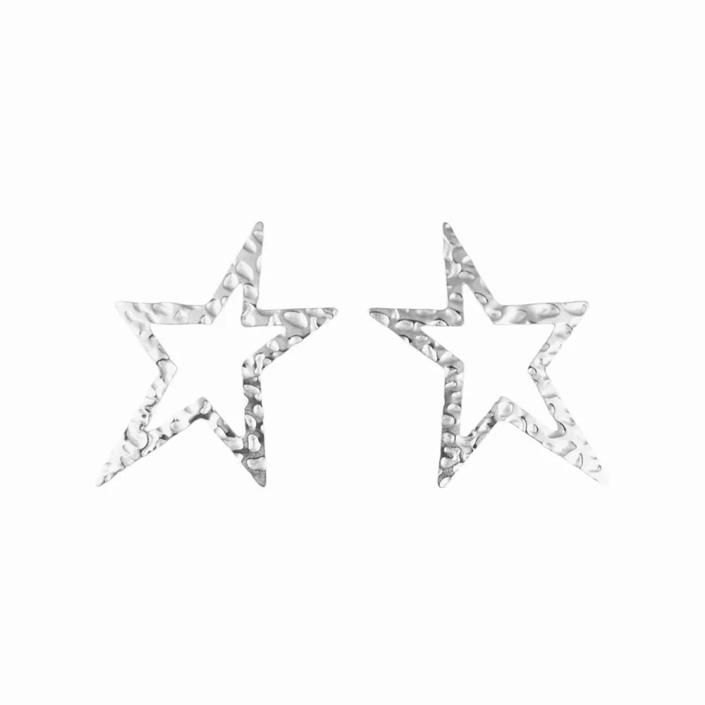Sterren oorbellen | Zilver