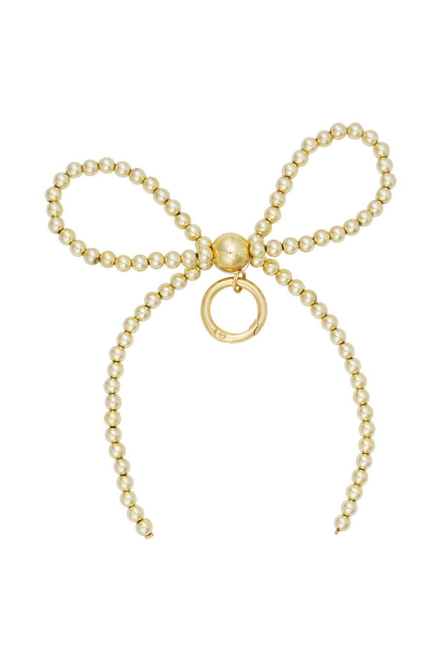 Beaded bow bag charm | Goud