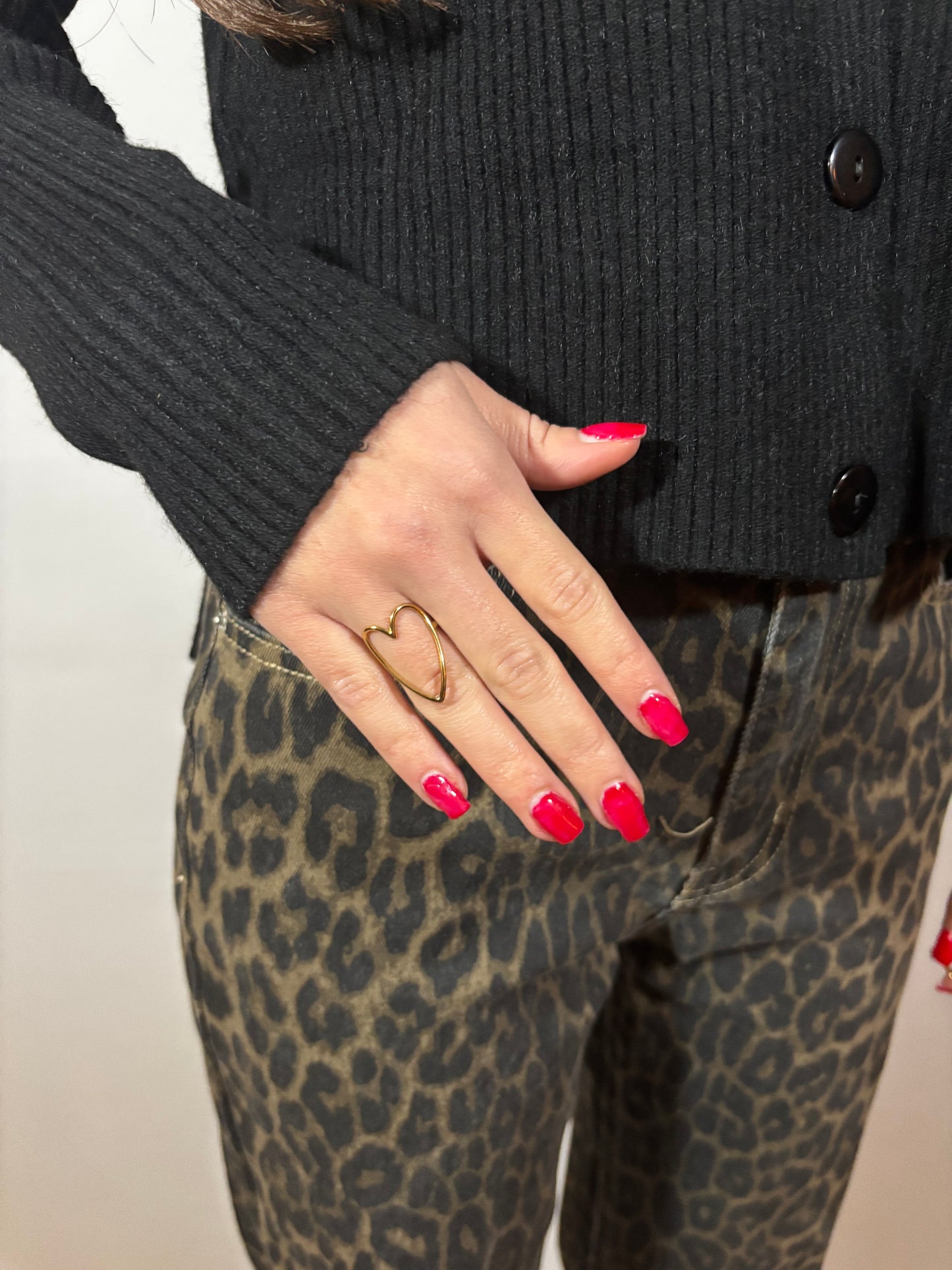 Statement open hart ring | Goud