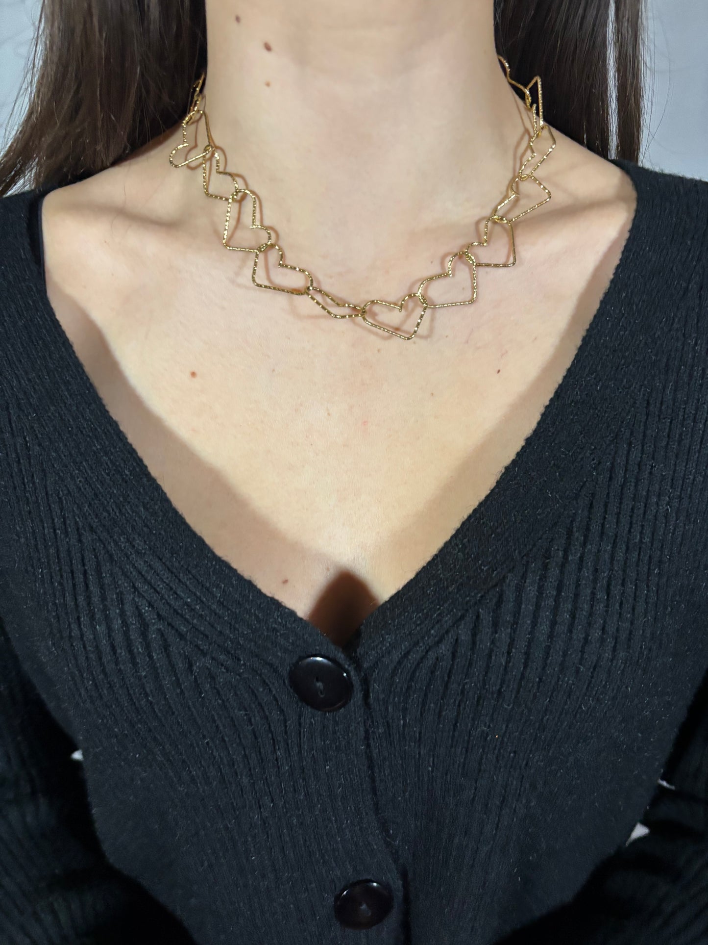 Lange harten ketting | Goud