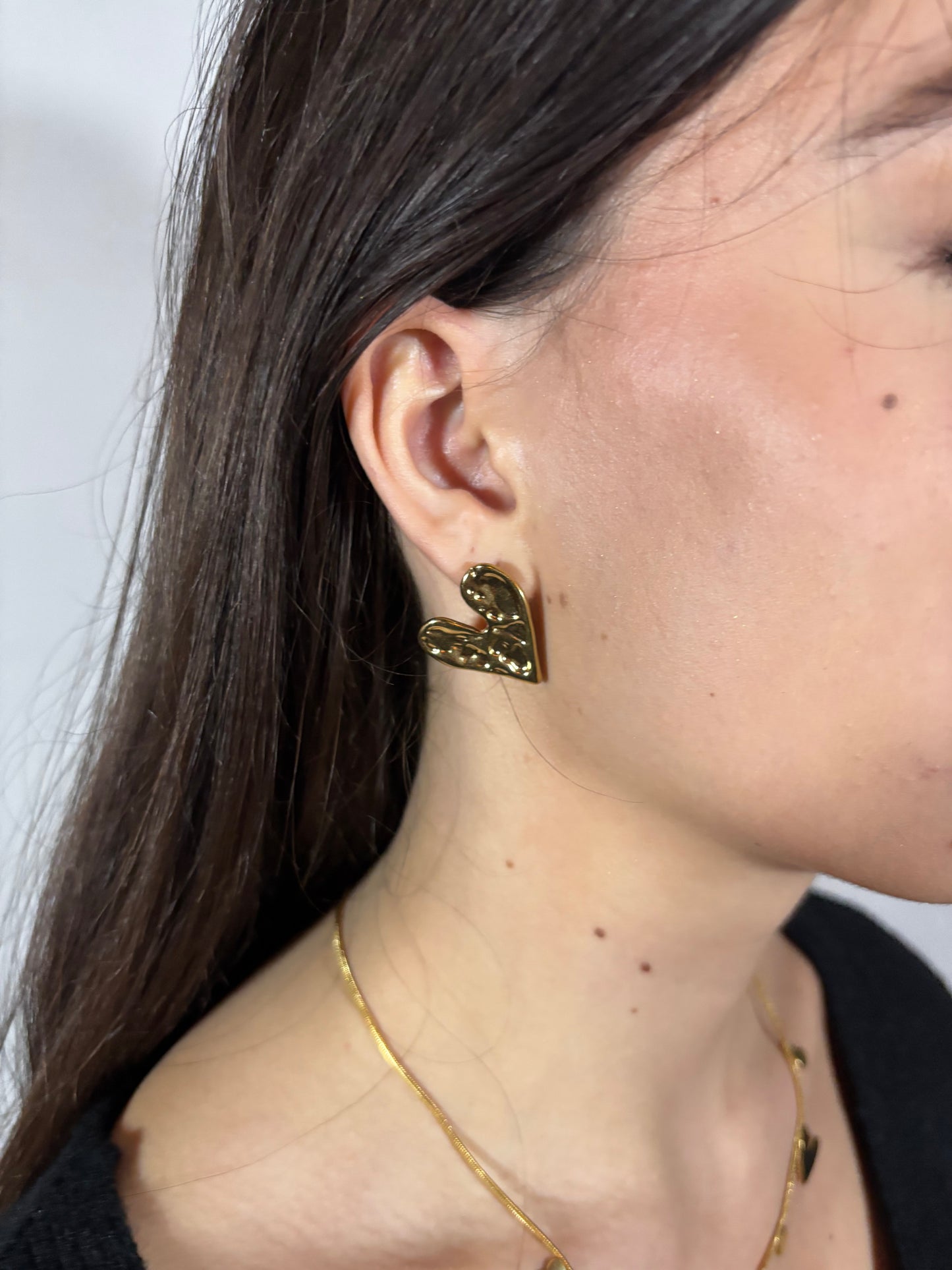 Harten studs oorbellen | Goud