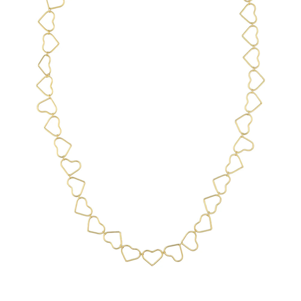 hartjes schakelketting | Goud