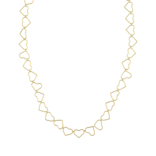 hartjes schakelketting | Goud