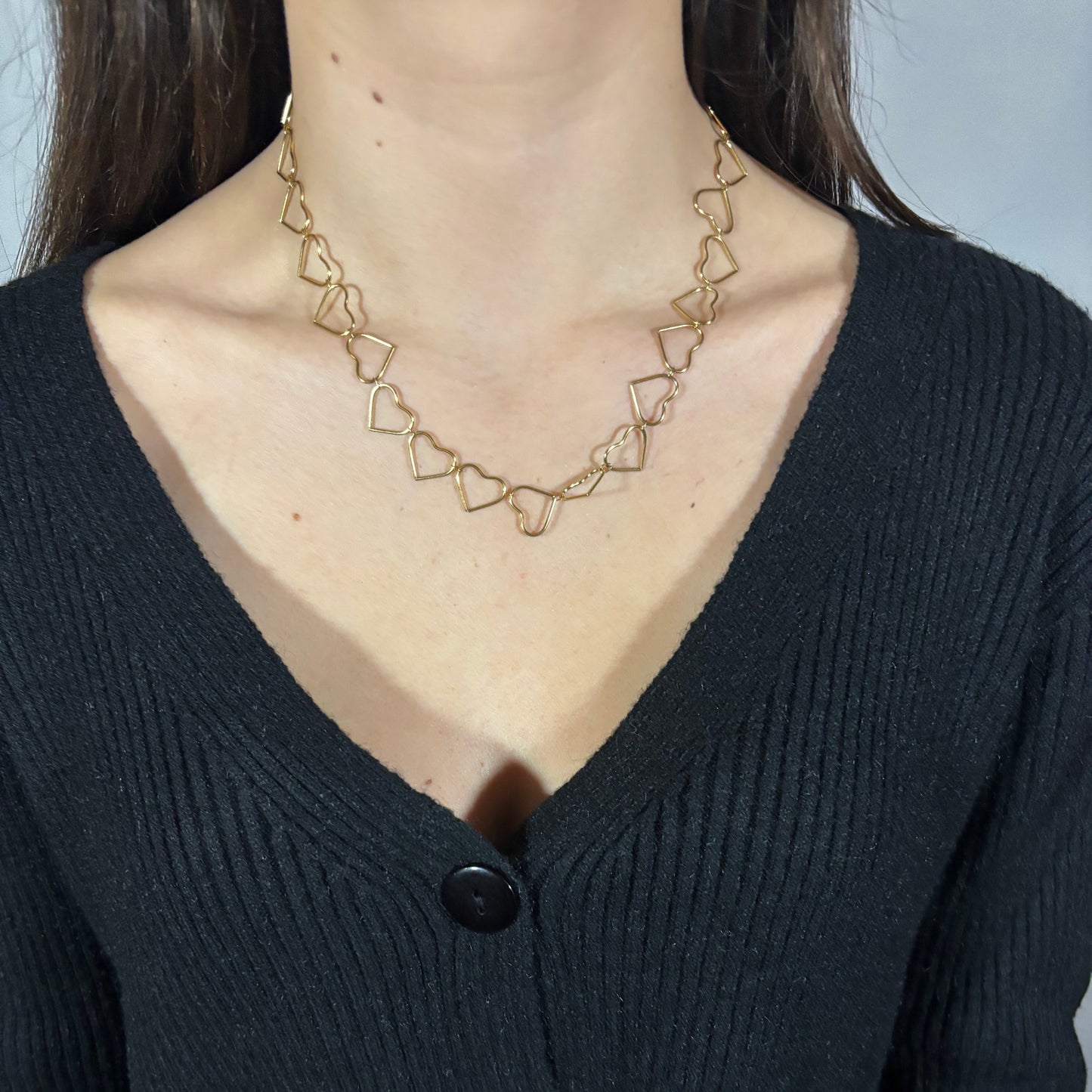 hartjes schakelketting | Goud