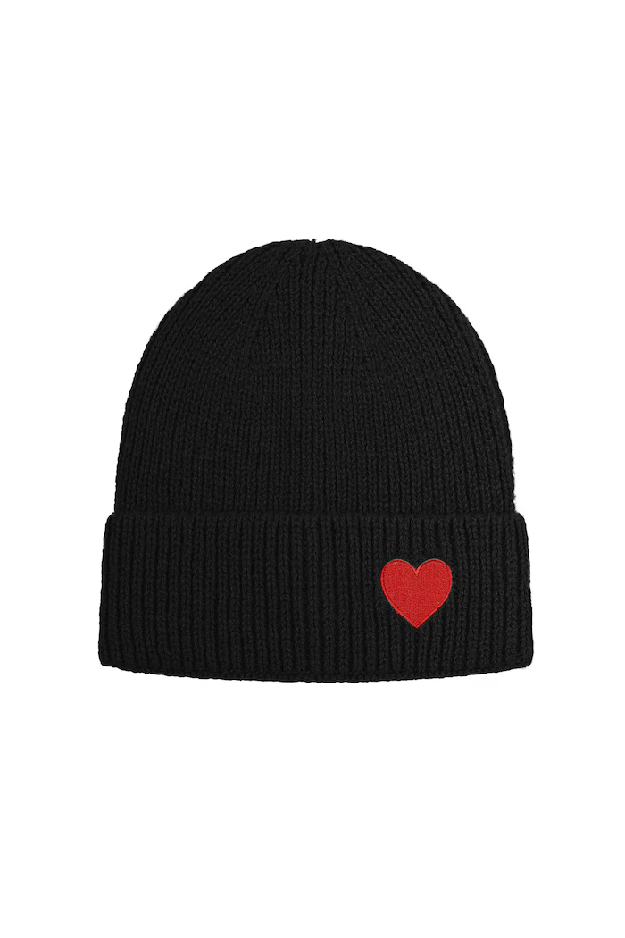 Muts met hartje | Zwart