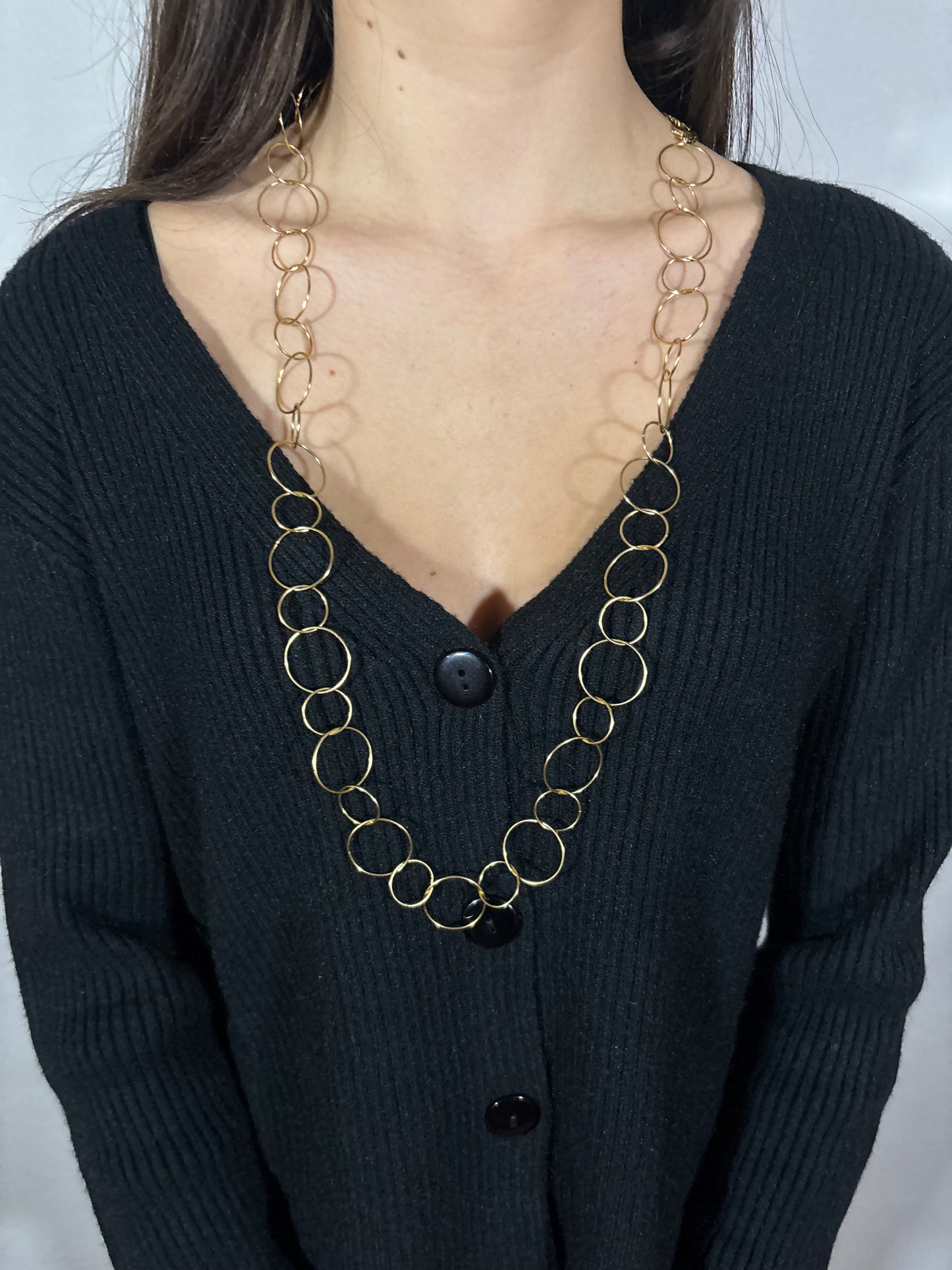 Lange cirkel ketting | Goud