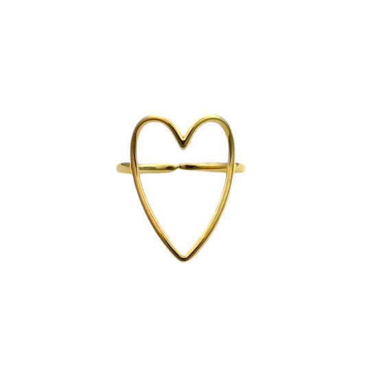 Statement open hart ring | Goud