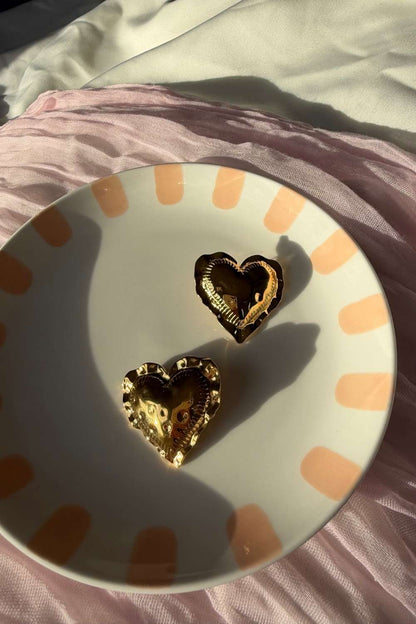 Statement heart oorbellen | Goud