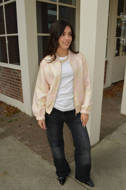Soft Bloom Bomber Jacket | Roze