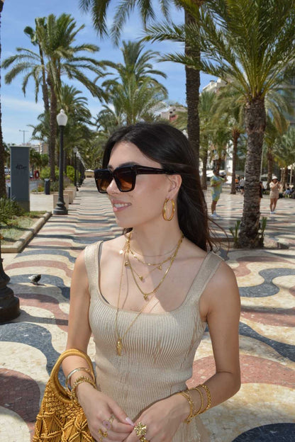 Double hearts ketting | Goud