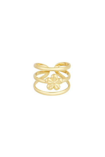 Flower stack ring – Goud