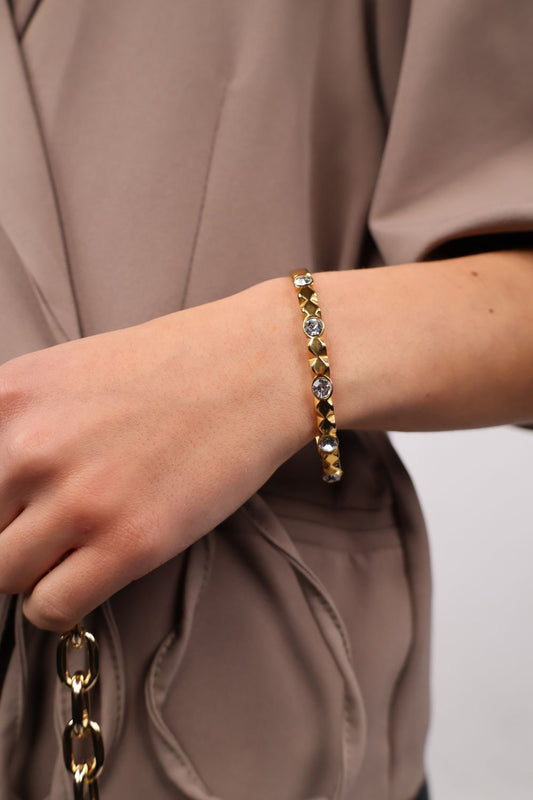 Bold stones armband | Goud