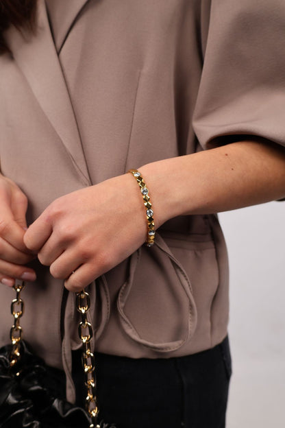 Bold stones armband | Goud