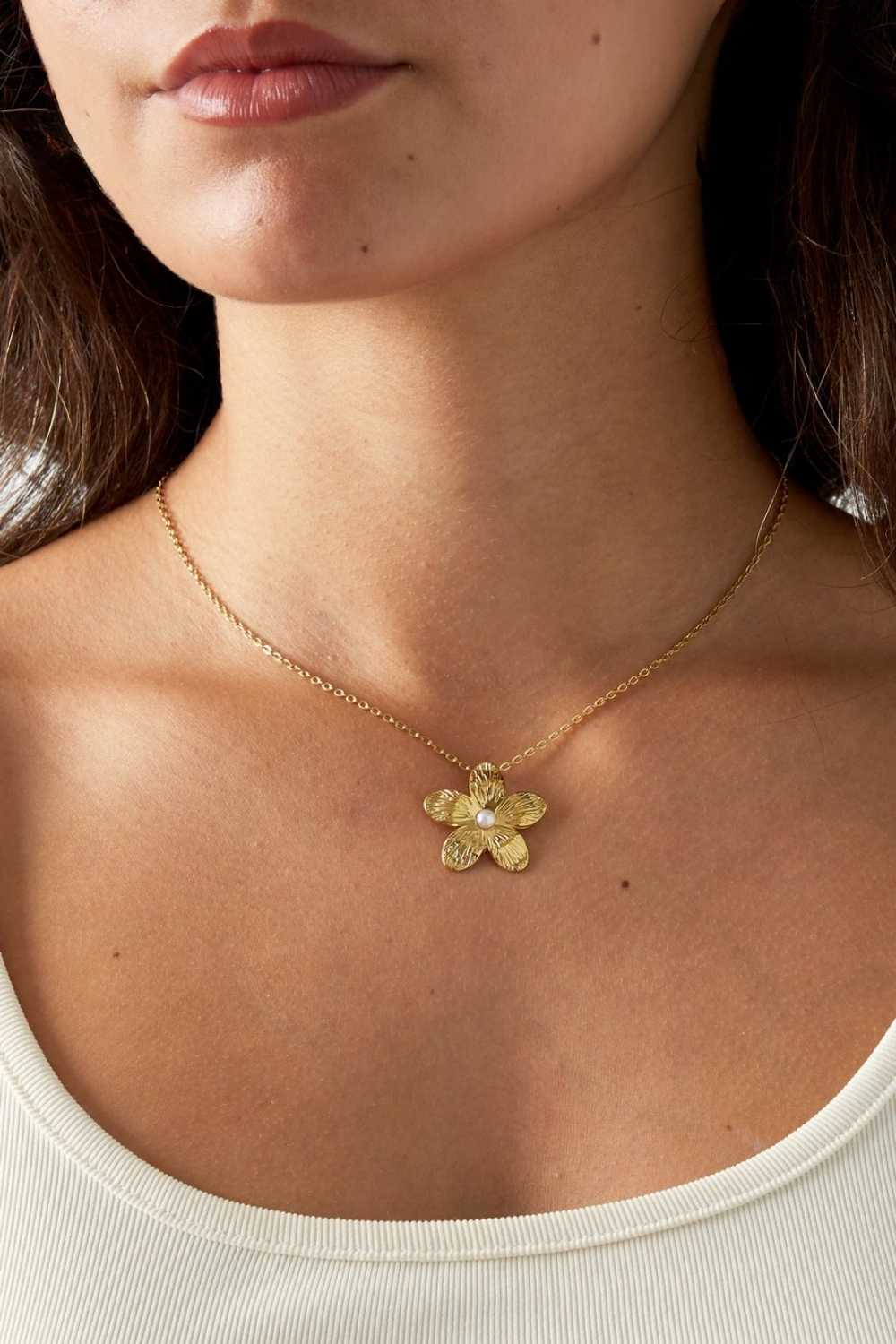 Flower ketting | Goud