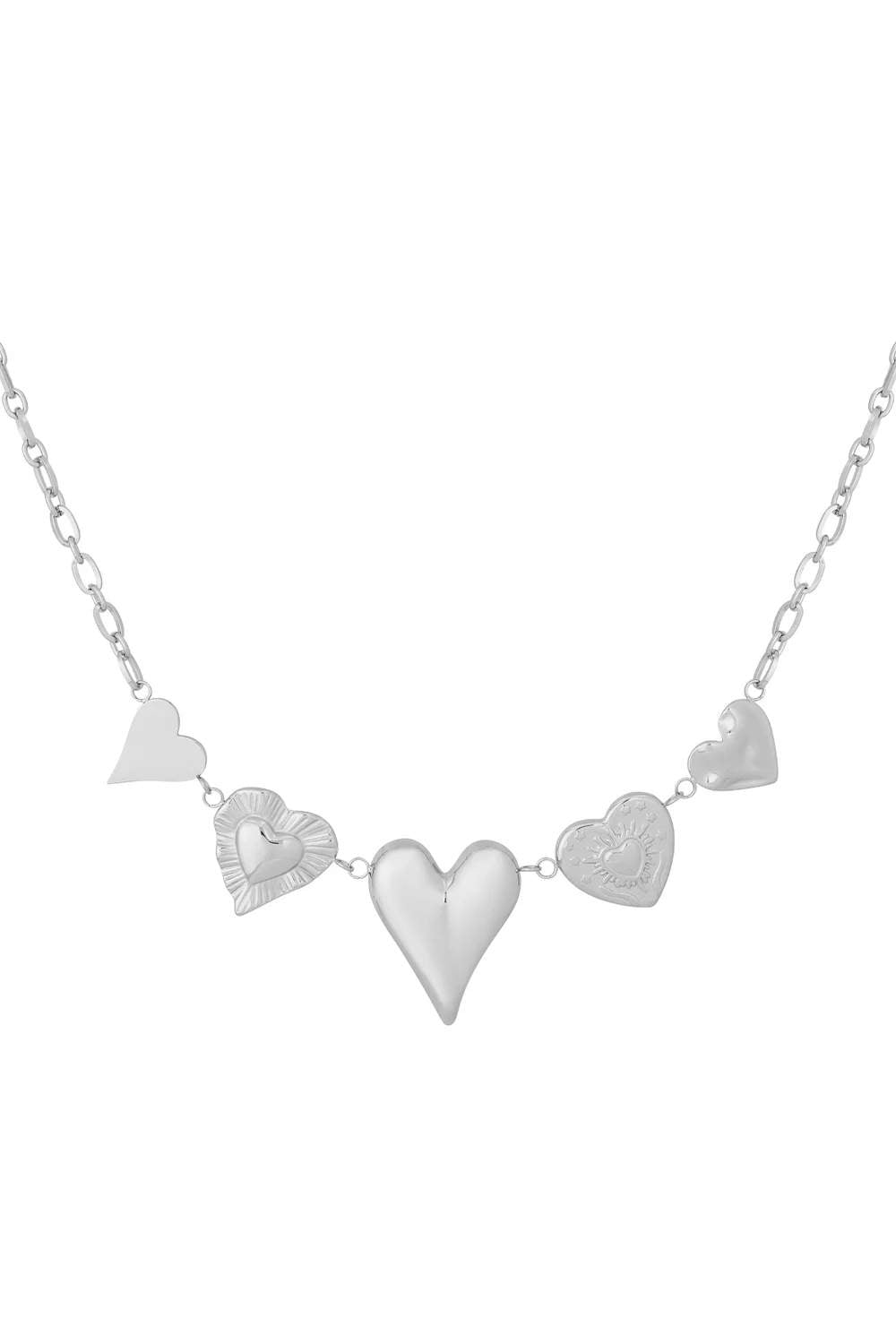 Multi heart ketting | Zilver