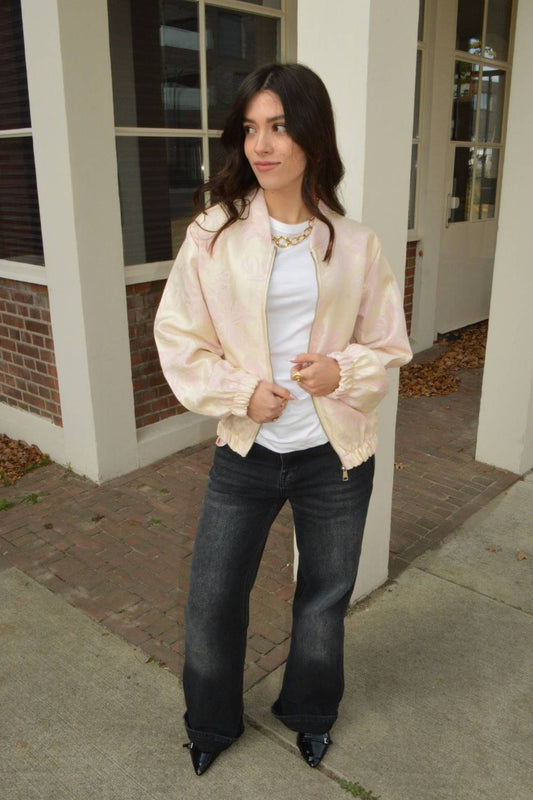 Soft Bloom Bomber Jacket | Roze