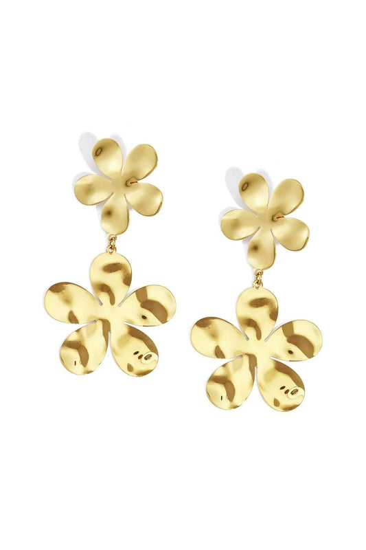 Golden flower oorbellen | Goud